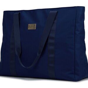 Badgley Mischka Nylon Travel Weekender Tote Bag In Navy, NWT